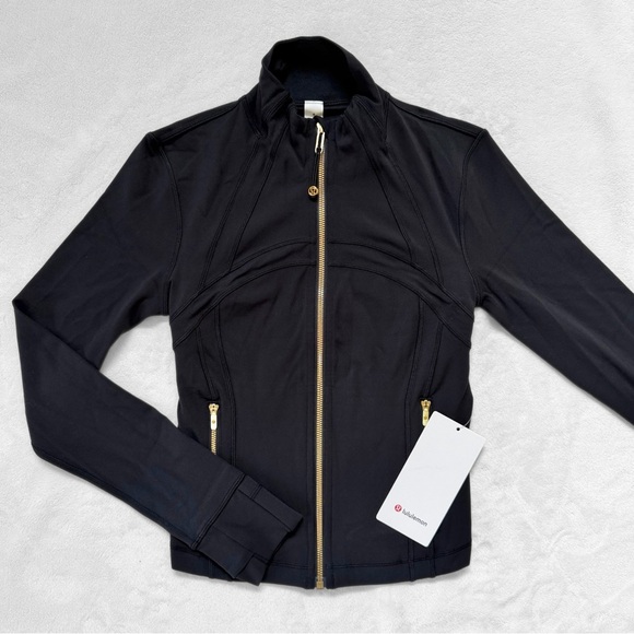 lululemon athletica Jackets & Blazers - NWT Lululemon Define Cropped Jacket Nulu™ — Black/Gold/Gold — Size 6